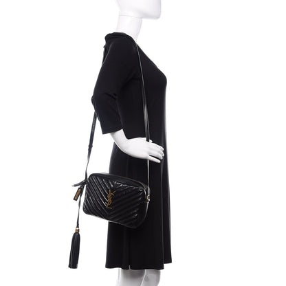 Saint Laurent Calfskin Matelasse Monogram Lou Camera Bag Black 2 of 10