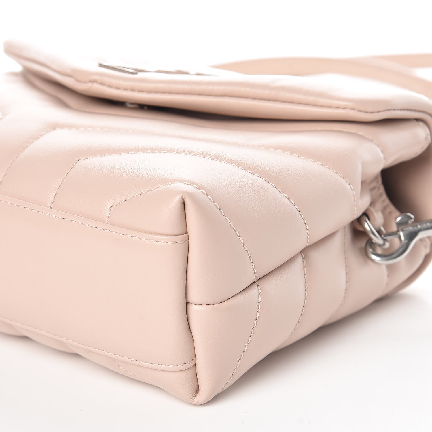 Saint Laurent Calfskin Y Quilted Monogram Toy Loulou Crossbody Bag Marble Pink 9 of 10