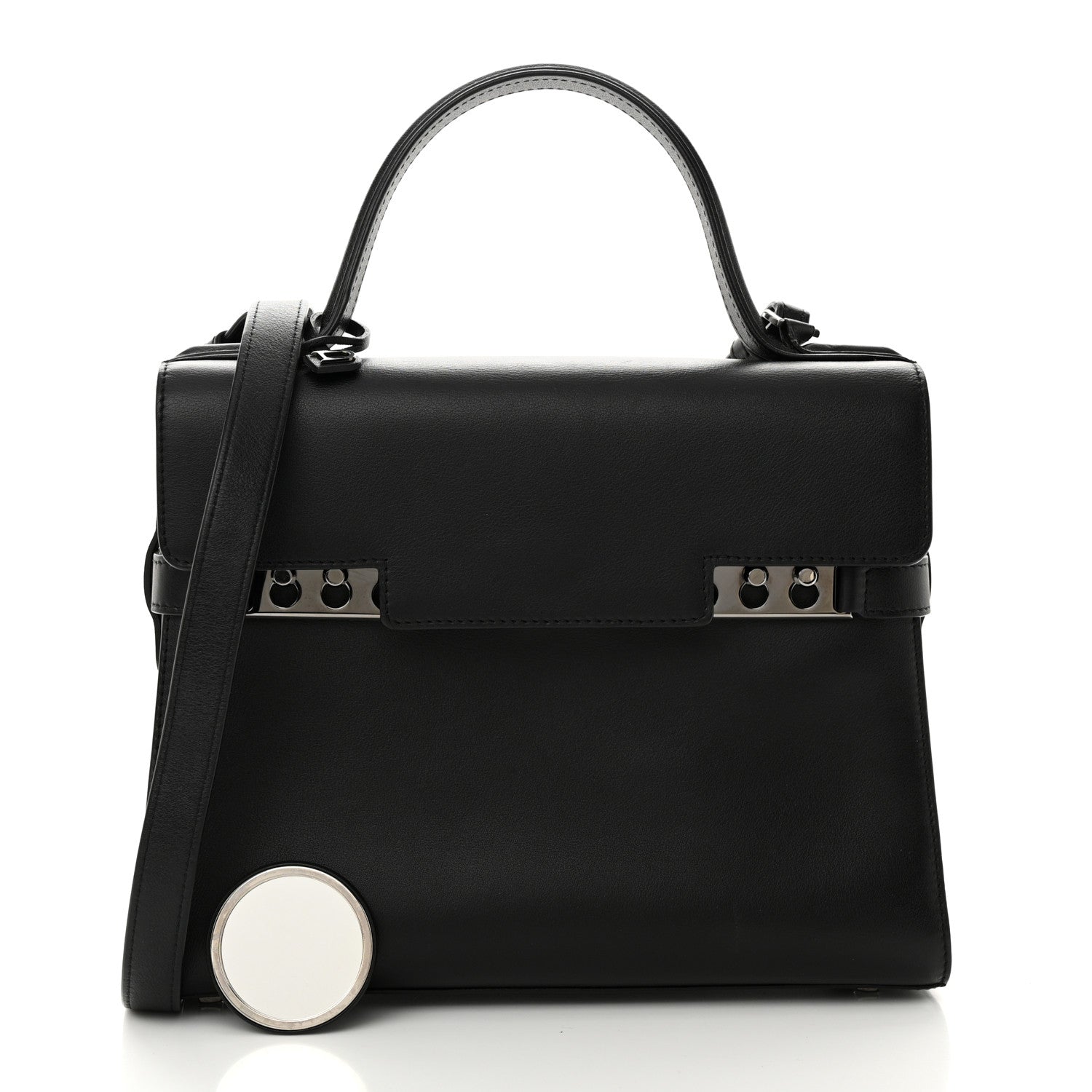 Delvaux Calfskin MM Tempete Satchel Black 3 of 12