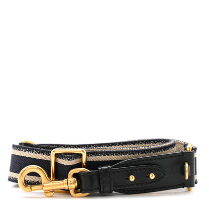 Christian Dior Canvas Embroidered Shoulder Strap Blue 1 of 6