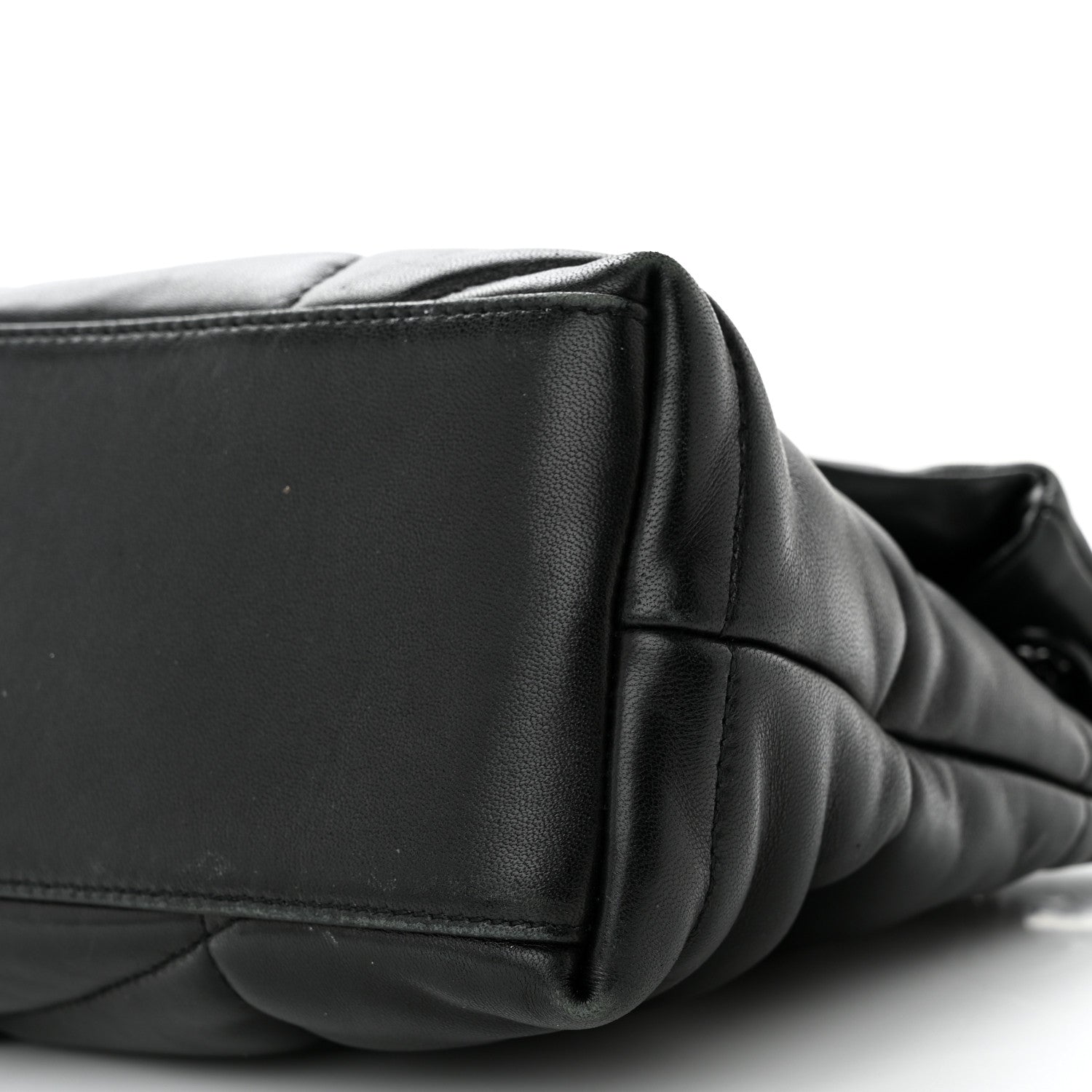 Saint Laurent Lambskin Quilted Monogram Monochrome Medium Loulou Puffer Chain Satchel Black 10 of 17