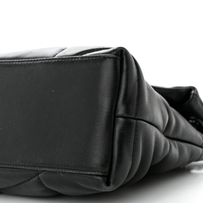 Saint Laurent Lambskin Quilted Monogram Monochrome Medium Loulou Puffer Chain Satchel Black 10 of 17