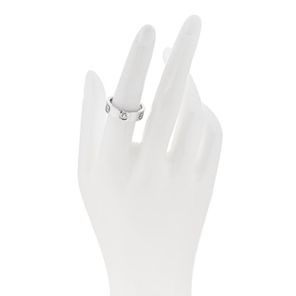 Cartier 18K White Gold 3 Diamond 5.5mm LOVE Ring 53 6.5 2 of 6