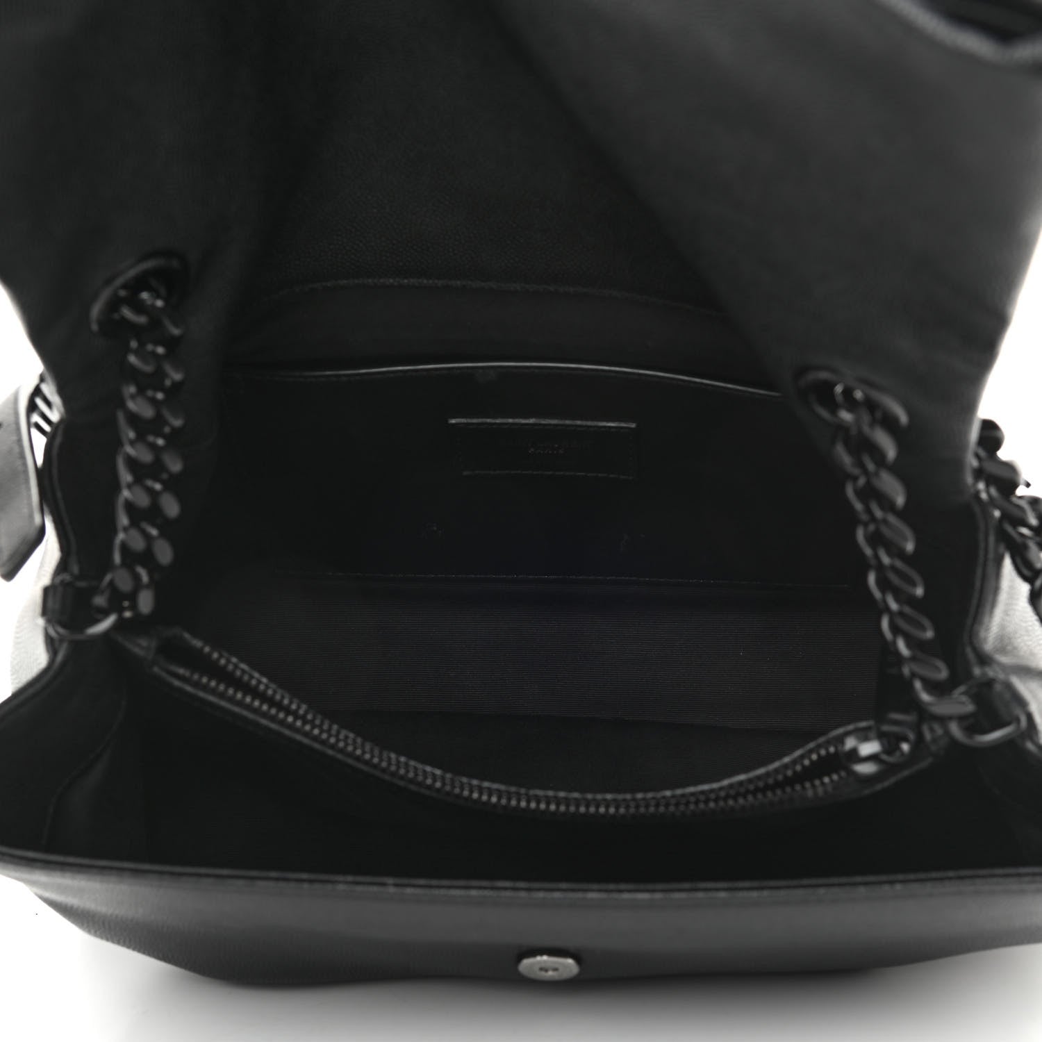 Saint Laurent Grain De Poudre Medium West Hollywood Monogram Fold-Over Black 5 of 11