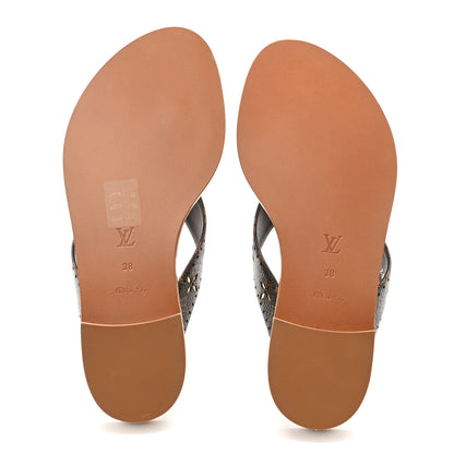 Louis Vuitton Monogram Sunny Flat Thong Sandals 38 Brown 5 of 9