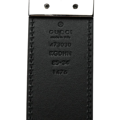 Gucci GG Supreme Monogram Selleria Interlocking G 37mm Belt 85 34 85 34 Beige Ebony Black 6 of 6