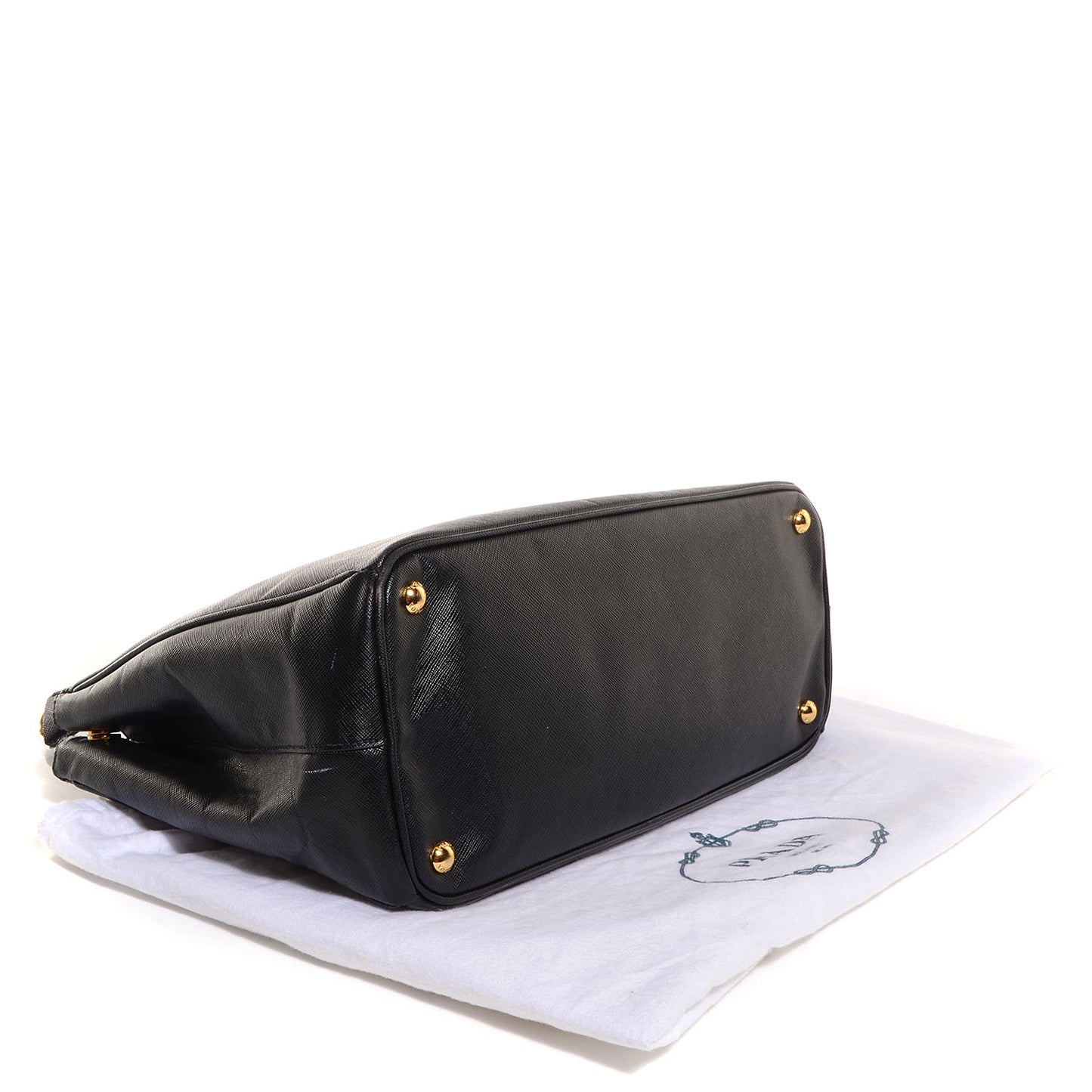 Saffiano Lux Large Double Zip Tote Nero Black