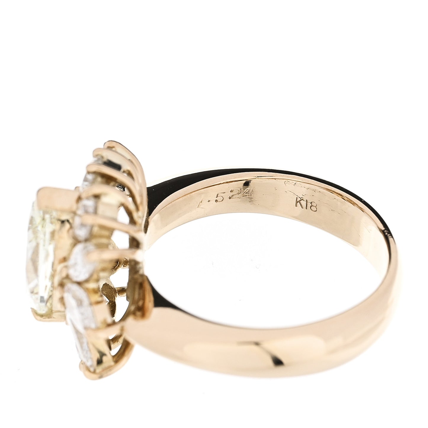 18K Yellow Gold Yellow Diamond 2.98ctw Flower Ring 53 6.25