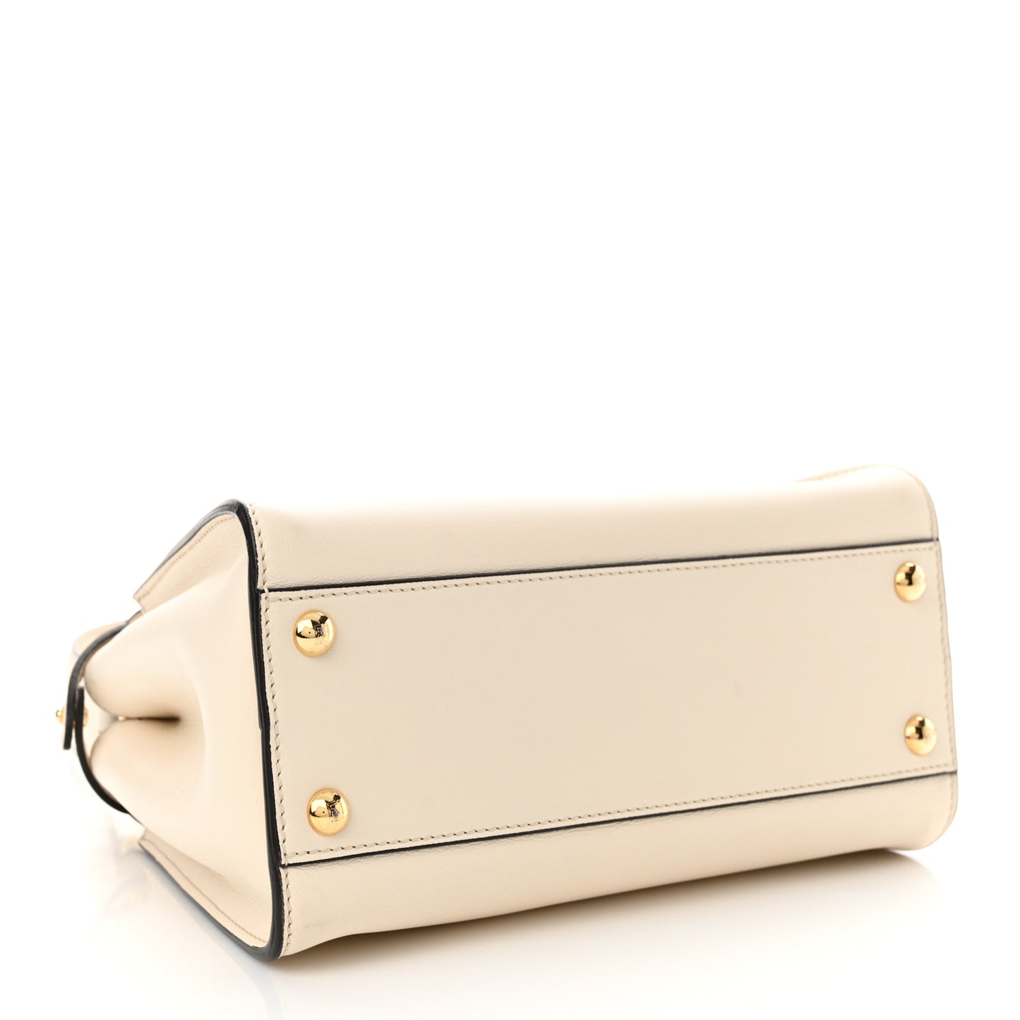 Vitello Seta Suede FF Mini Peekaboo Iconic Satchel Uovo Sigaro Marrone