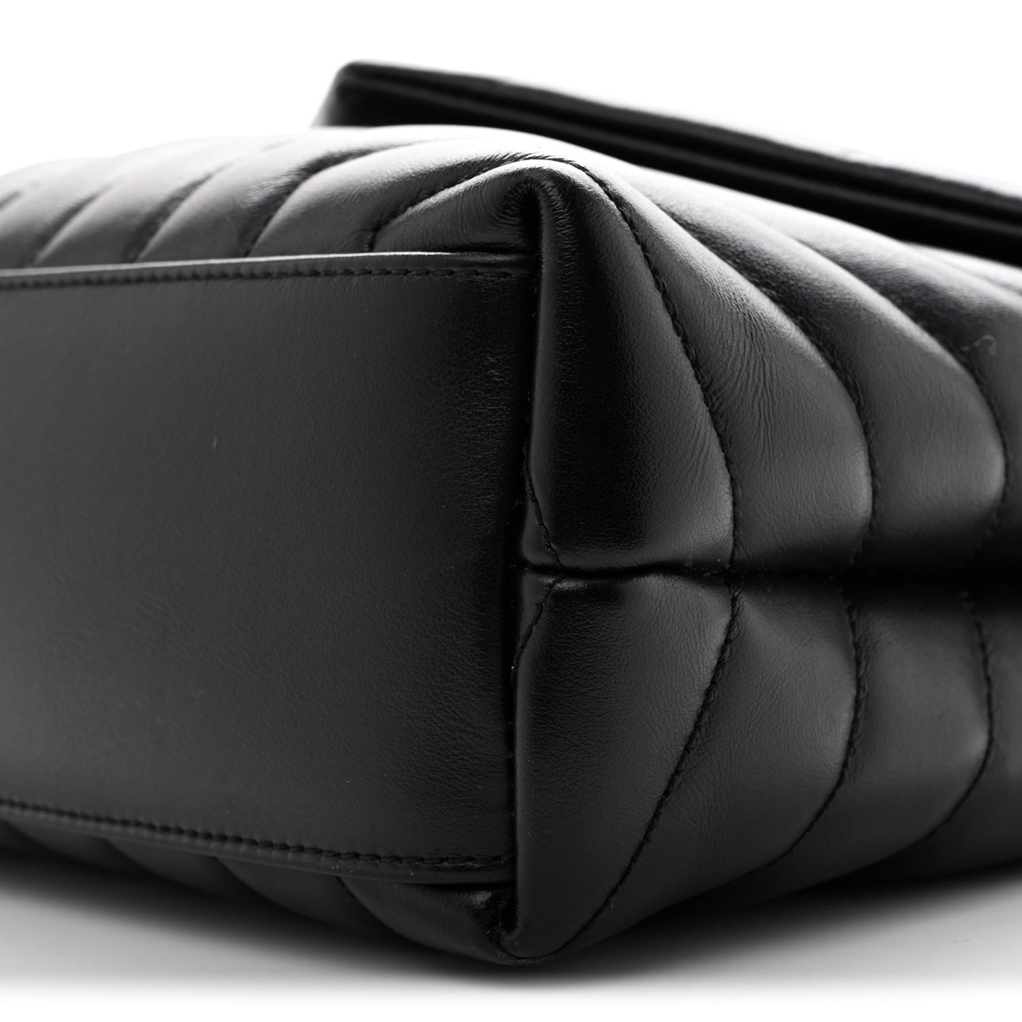 Calfskin Y Quilted Monogram Small Loulou Chain Satchel Black