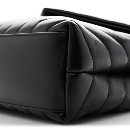 Saint Laurent Calfskin Y Quilted Monogram Small Loulou Chain Satchel Black 10 of 14