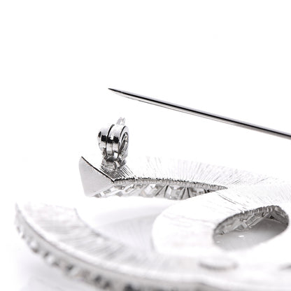 Chanel Baguette Crystal CC Brooch Silver 4 of 5