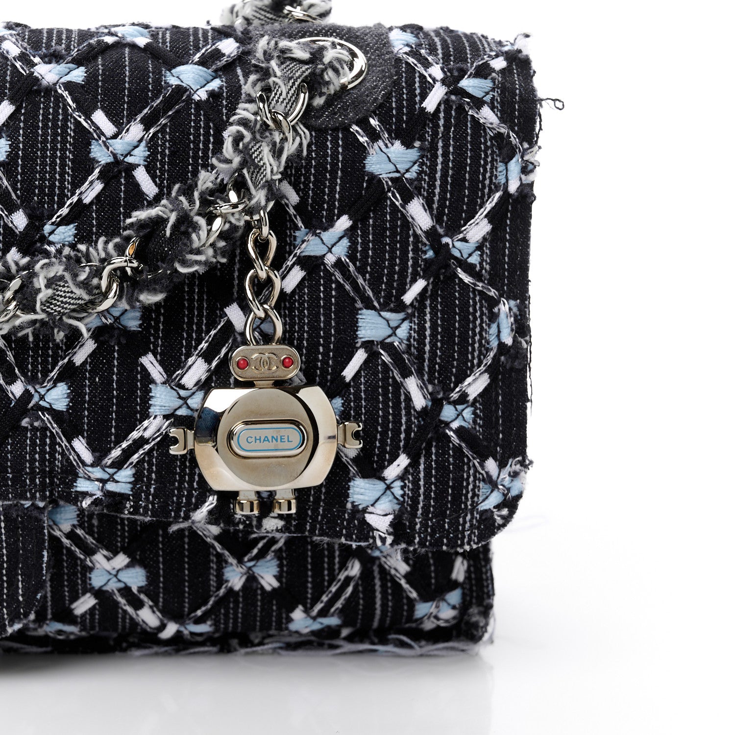 Chanel Woven Denim Medium Flap Light Blue 1754869 – FASHIONPHILE