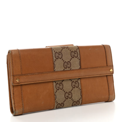 Gucci Calfskin Monogram Continental Wallet Tan 3 of 12