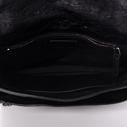 Saint Laurent Crinkled Calfskin Matelasse Monogram Medium Niki Chain Satchel Black 5 of 11