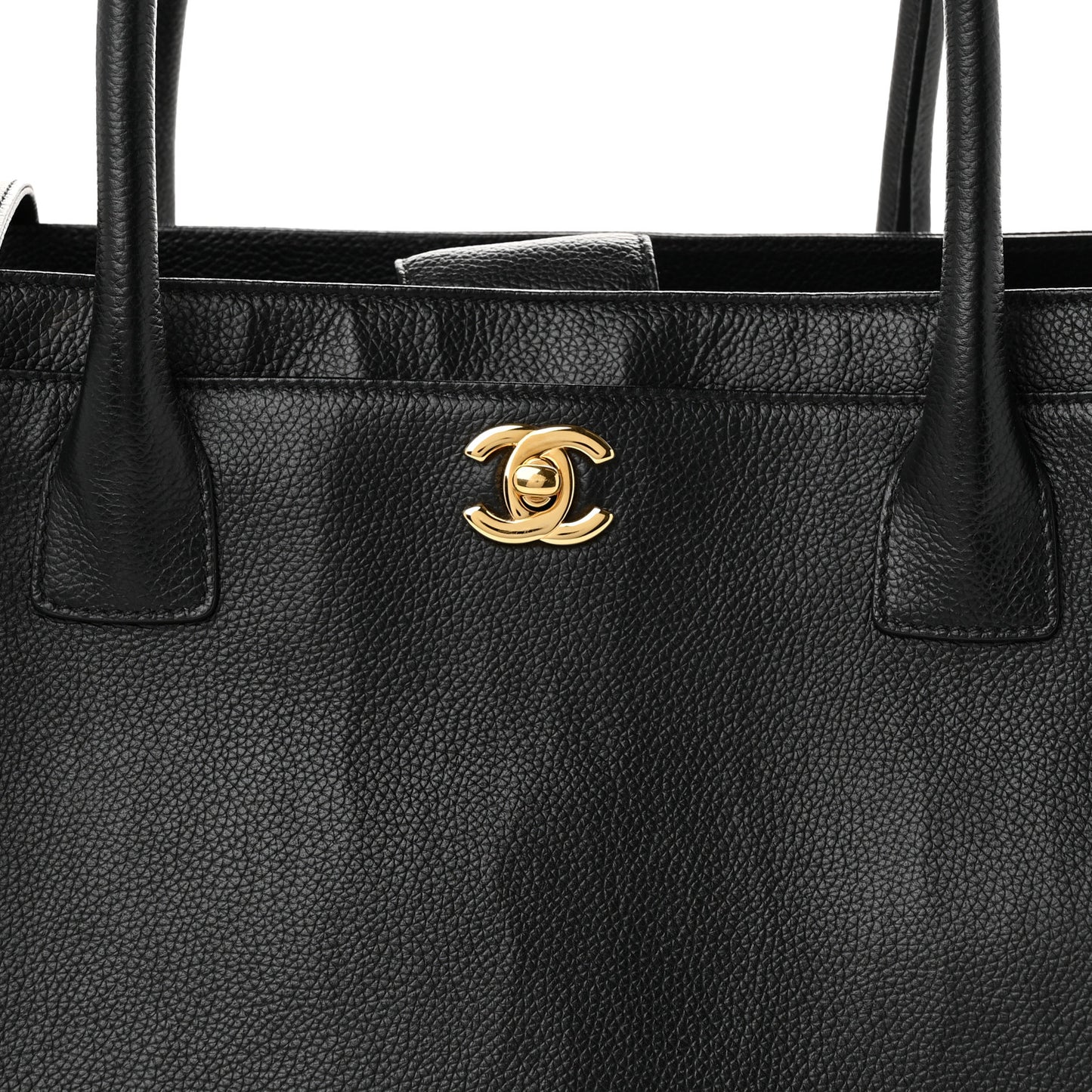 Calfskin Cerf Executive Shopper Tote Black