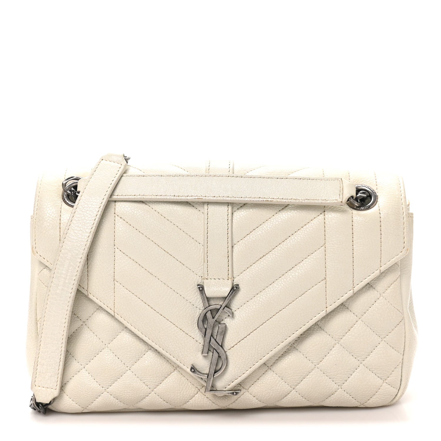 Saint Laurent Sheepskin Medium Tri-Quilt College Monogram Satchel Porcellana 1 of 10