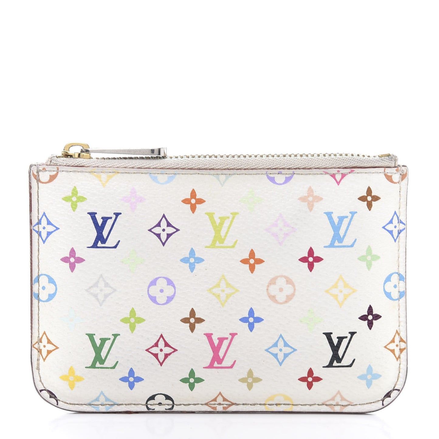 Monogram Multicolor Key Pouch White Litchi