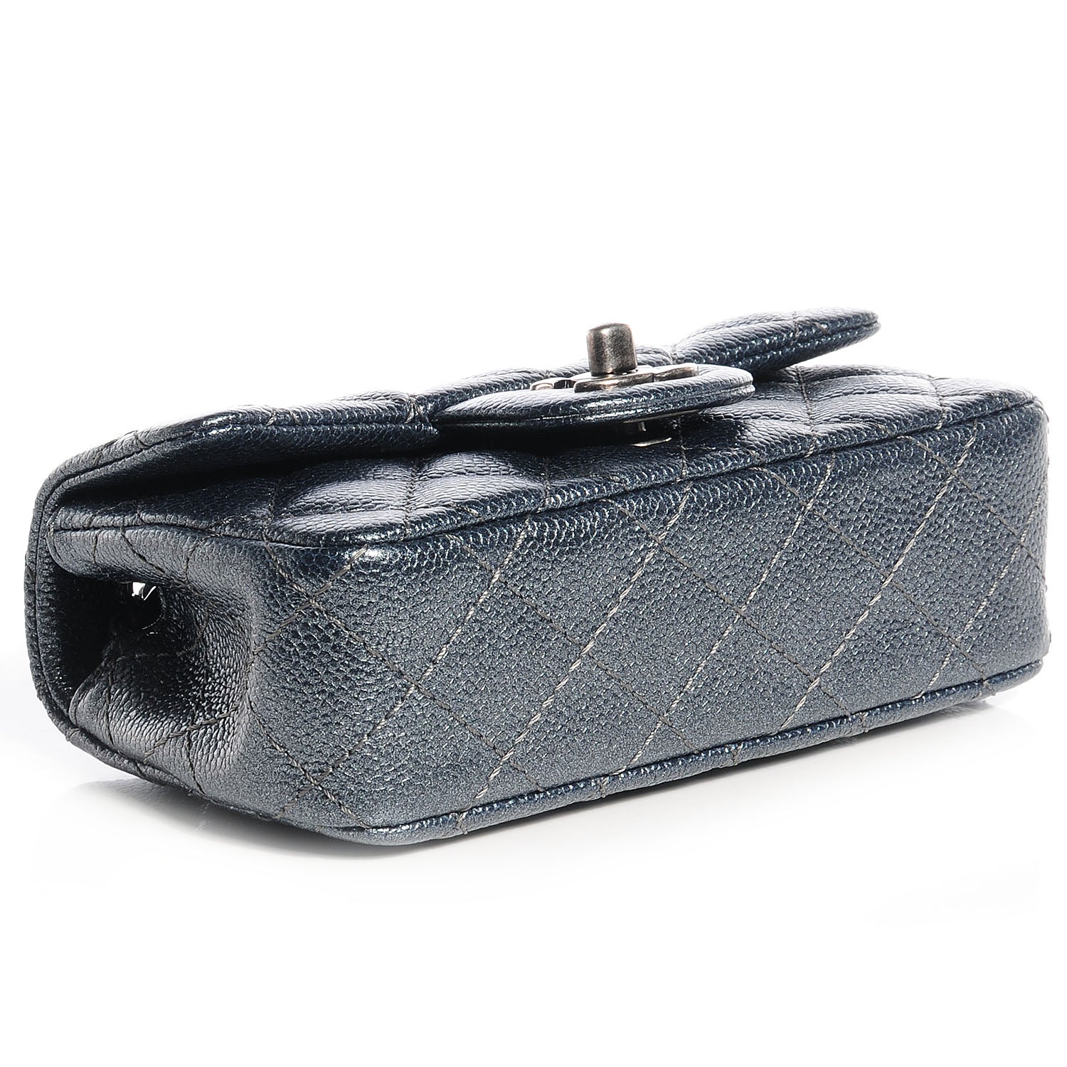 Chanel Metallic Caviar Quilted Extra Mini Flap Dark Grey 4 of 9