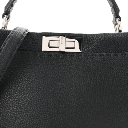 Fendi Cuoio Romano Selleria Bi-Color Large Peekaboo Iconic Satchel Black Mou 7 of 12