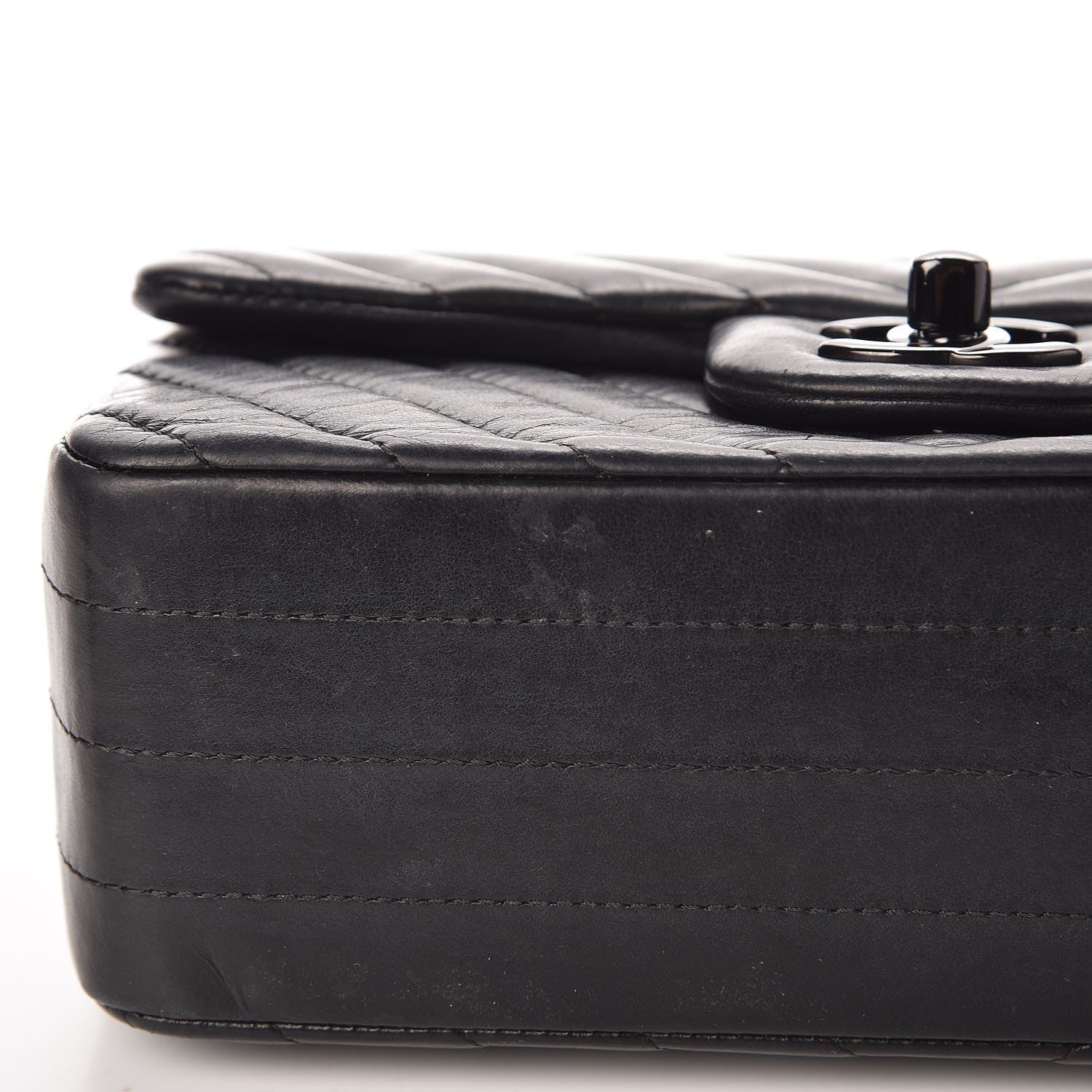 Chanel Lambskin Chevron Quilted Mini Rectangular Flap So Black 13 of 13