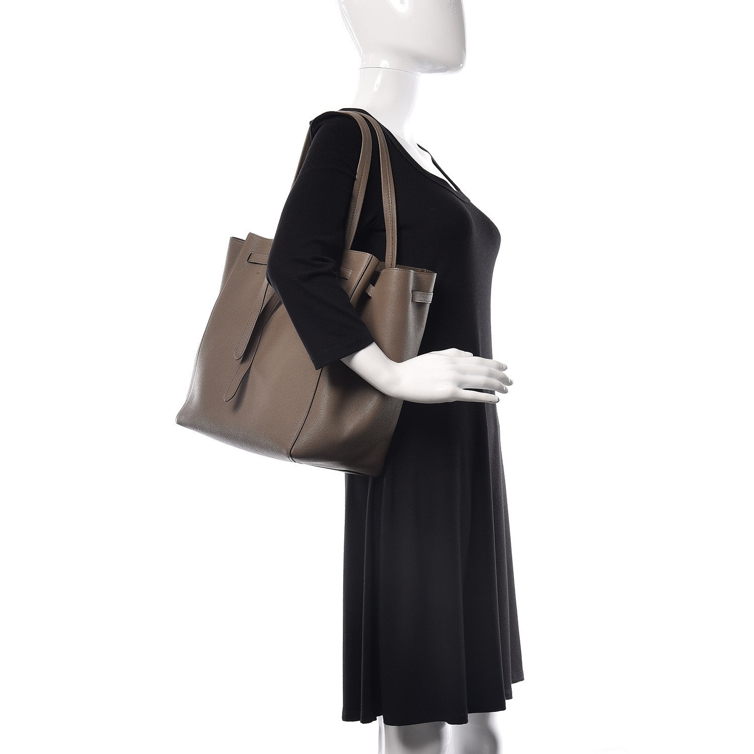 Celine Soft Grained Calfskin Small Belt Cabas Phantom Taupe 2 of 9