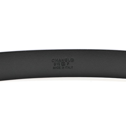 Chanel Patent CC Logo Skinny Belt 85 34 Blue 3 of 5