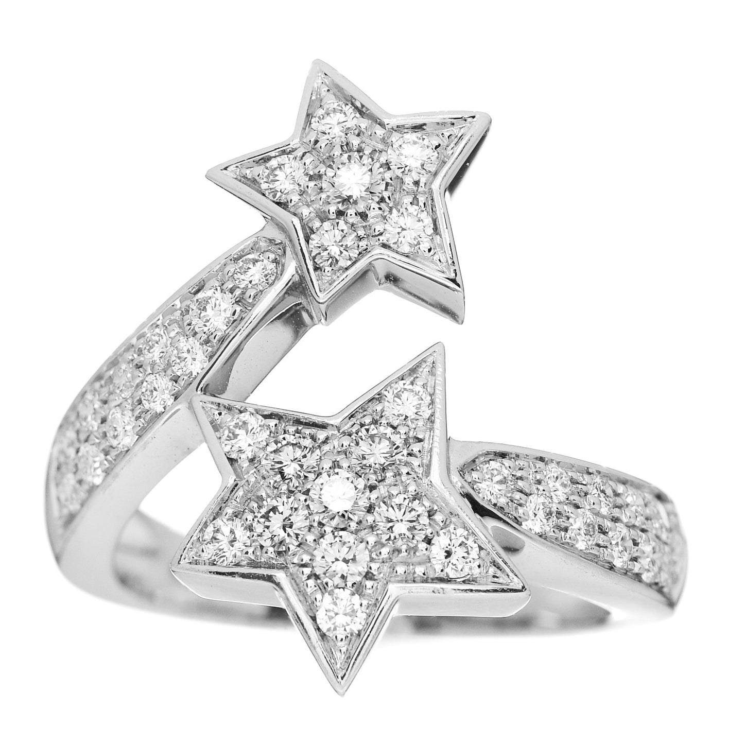 18K White Gold Diamond Comete Geode Ring 50 5.25