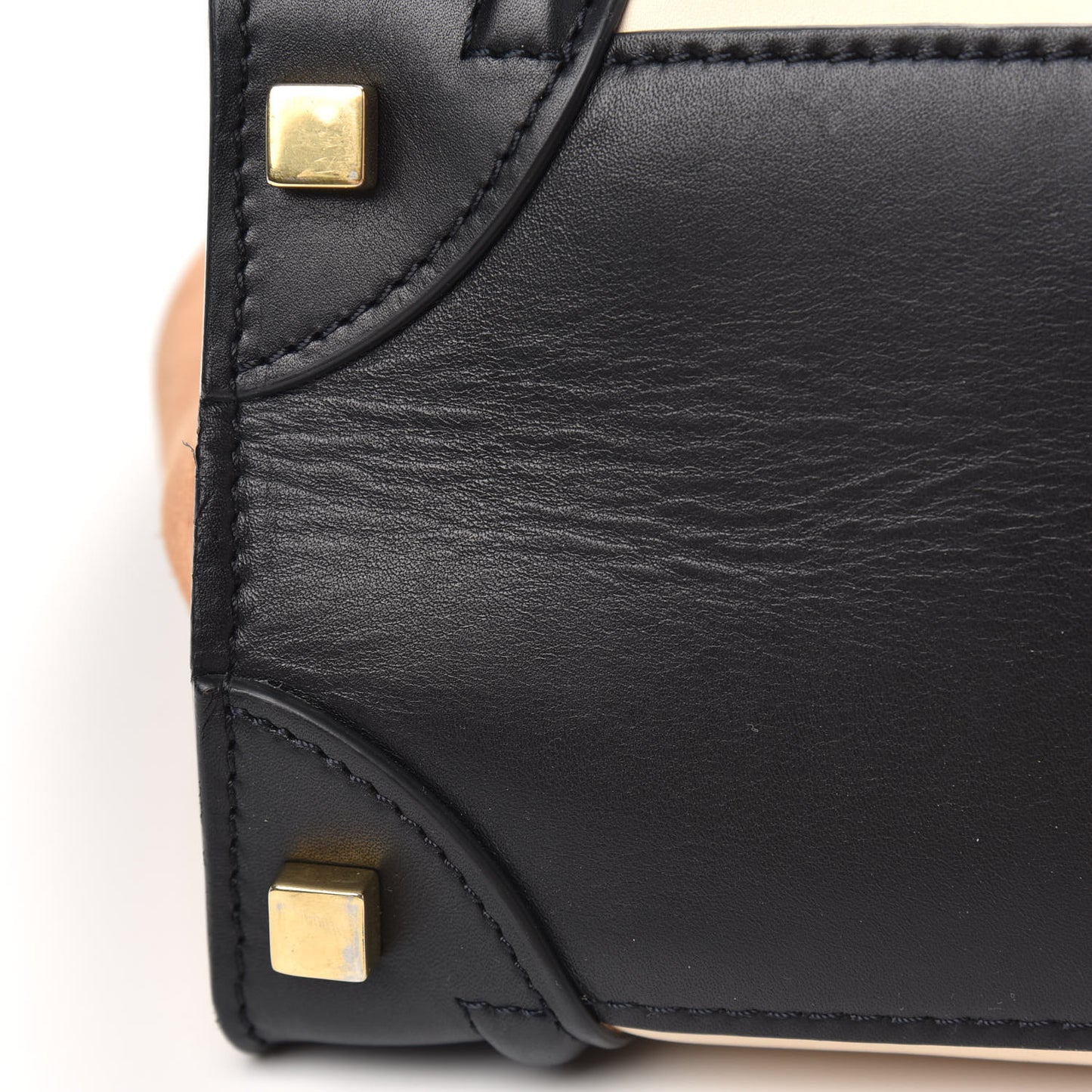 Satin Calfskin Suede Micro Tri-Color Luggage Seashell