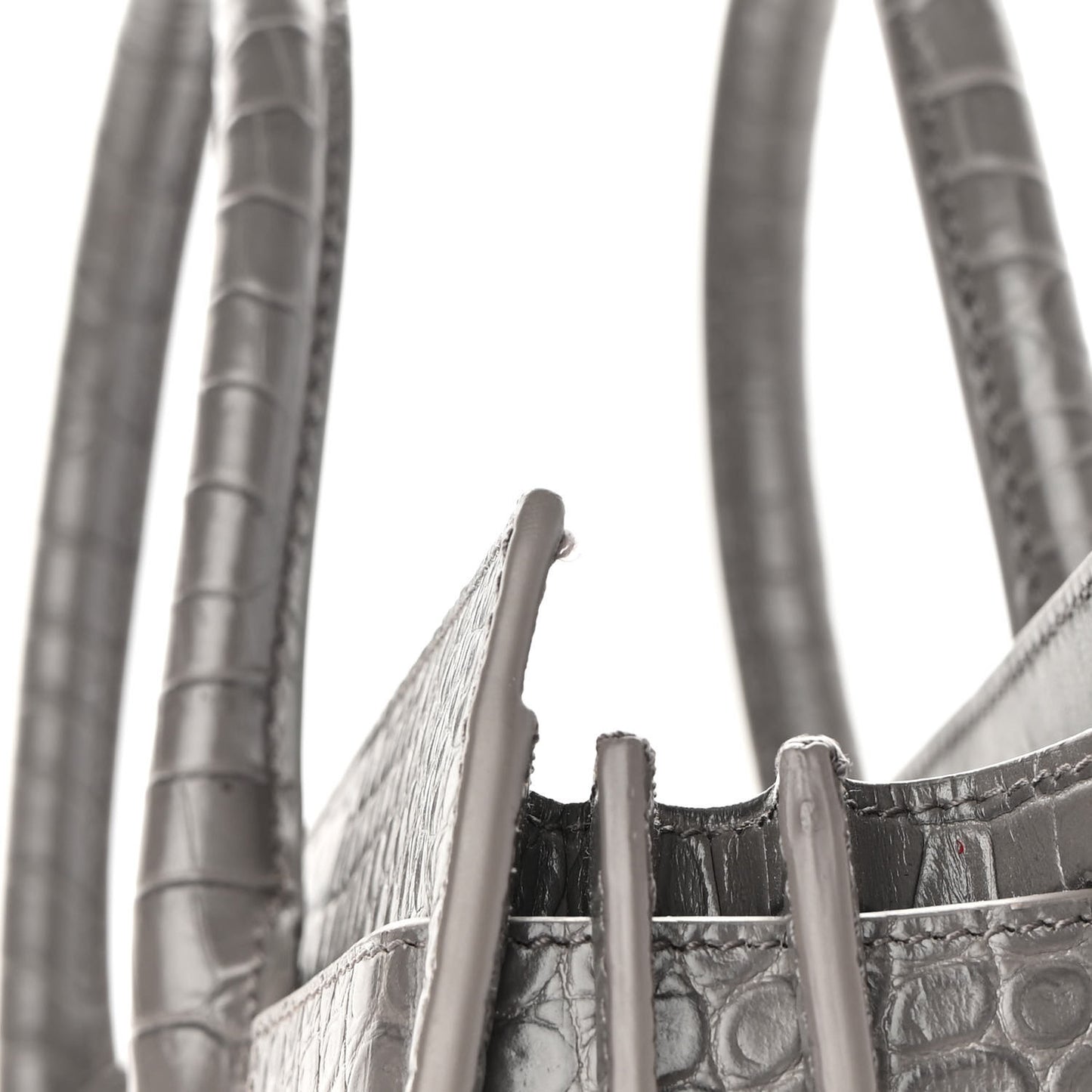Calfskin Crocodile Embossed Baby Sac De Jour Fog