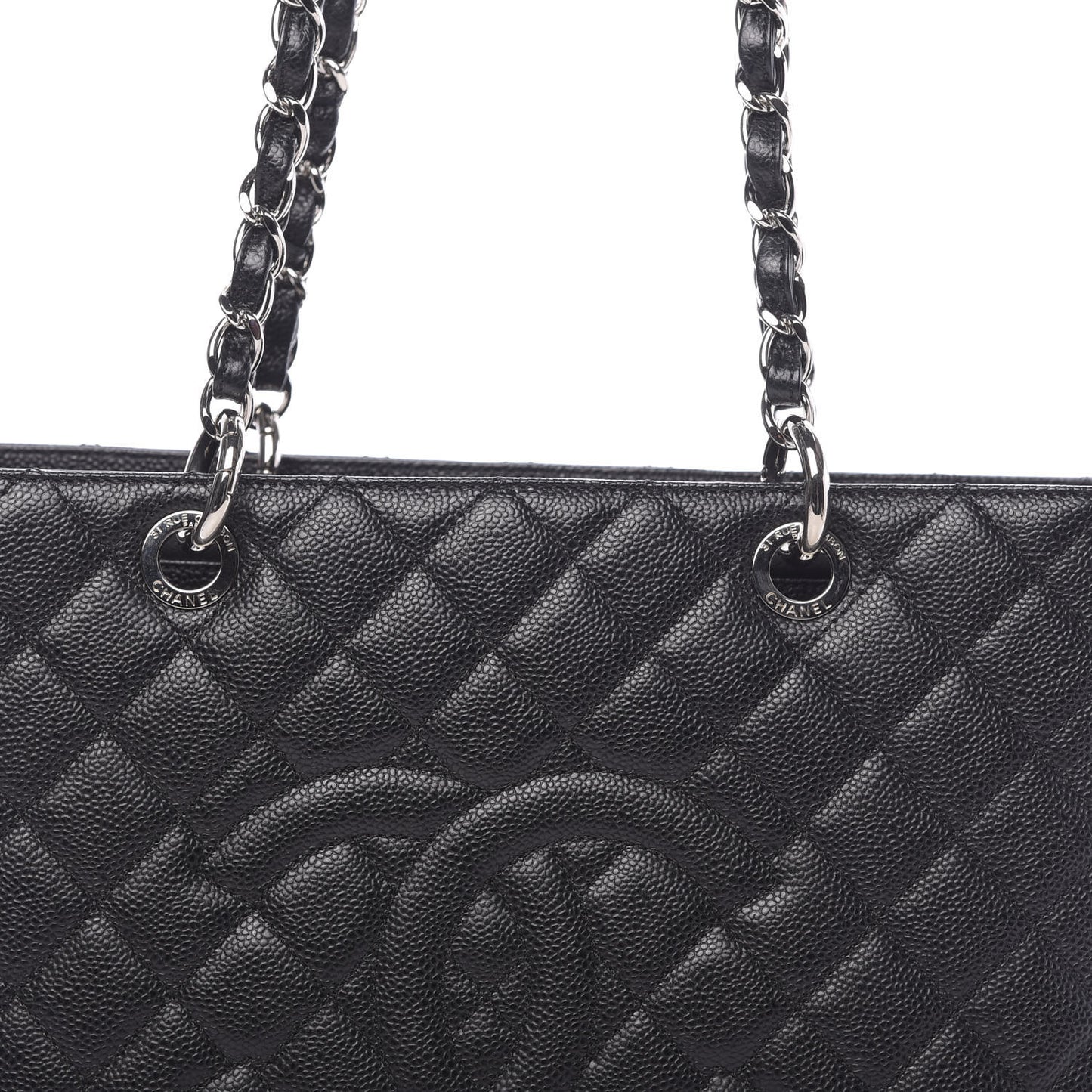 Caviar Quilted Grand Shopping Tote GST Black