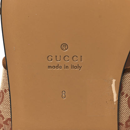 Gucci Canvas GG Monogram Mens Slingback Flat Sandals 8 Beige Ruggine Cuir 8 of 9