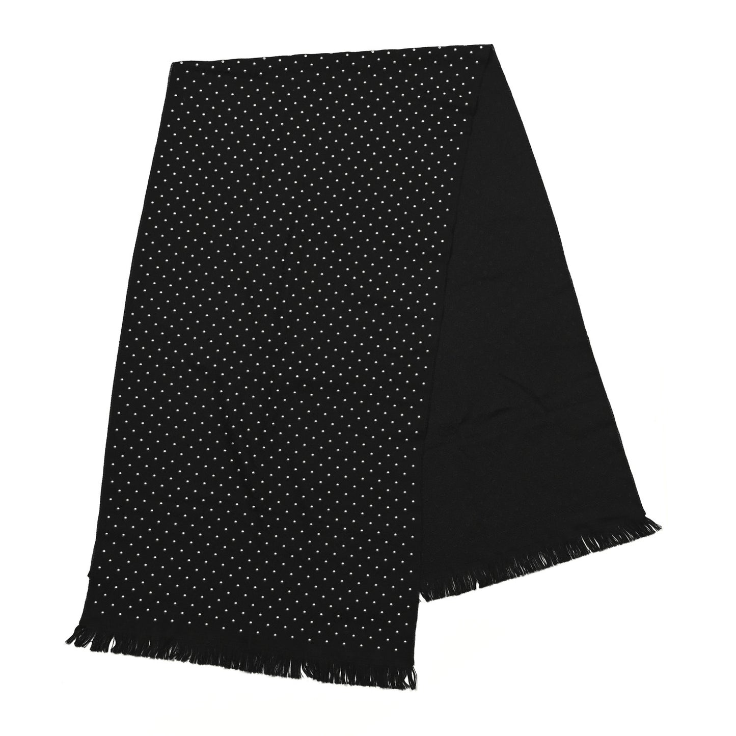 Wool Studded Jacquard GG Scarf Black
