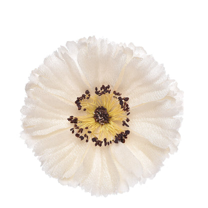 Chanel Fabric Flower Brooch White 1 of 4