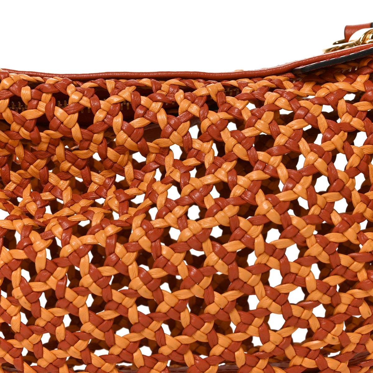 Lambskin Braided Toucan Small Bracelet Hobo Bag Crimson Orange