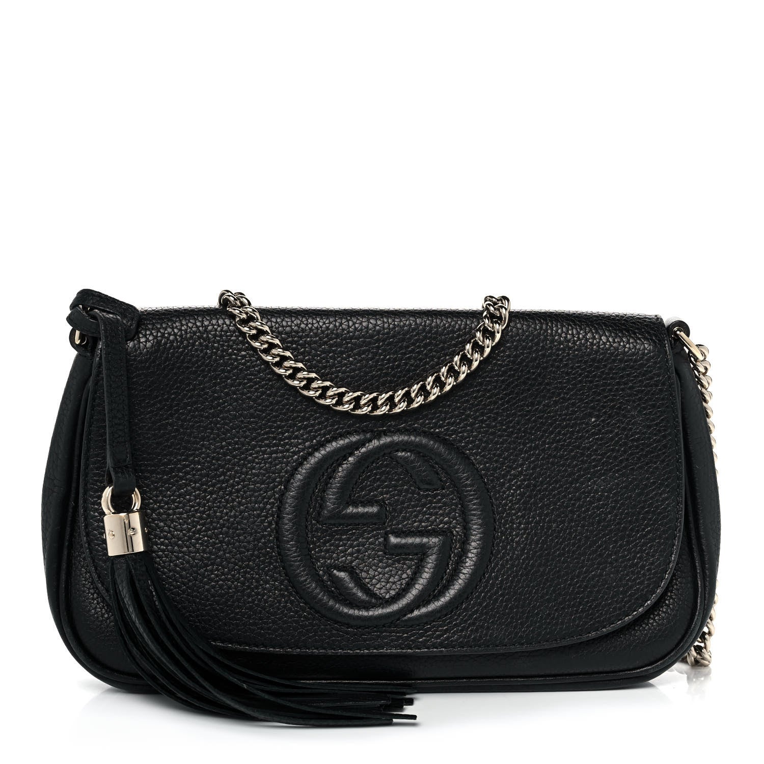 Gucci Pebbled Calfskin Medium Soho Flap Crossbody Black 1 of 13