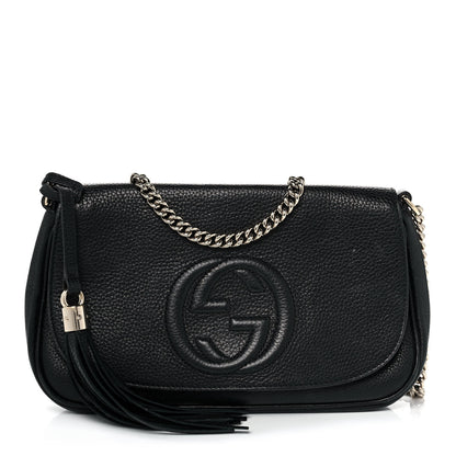 Gucci Pebbled Calfskin Medium Soho Flap Crossbody Black 1 of 13