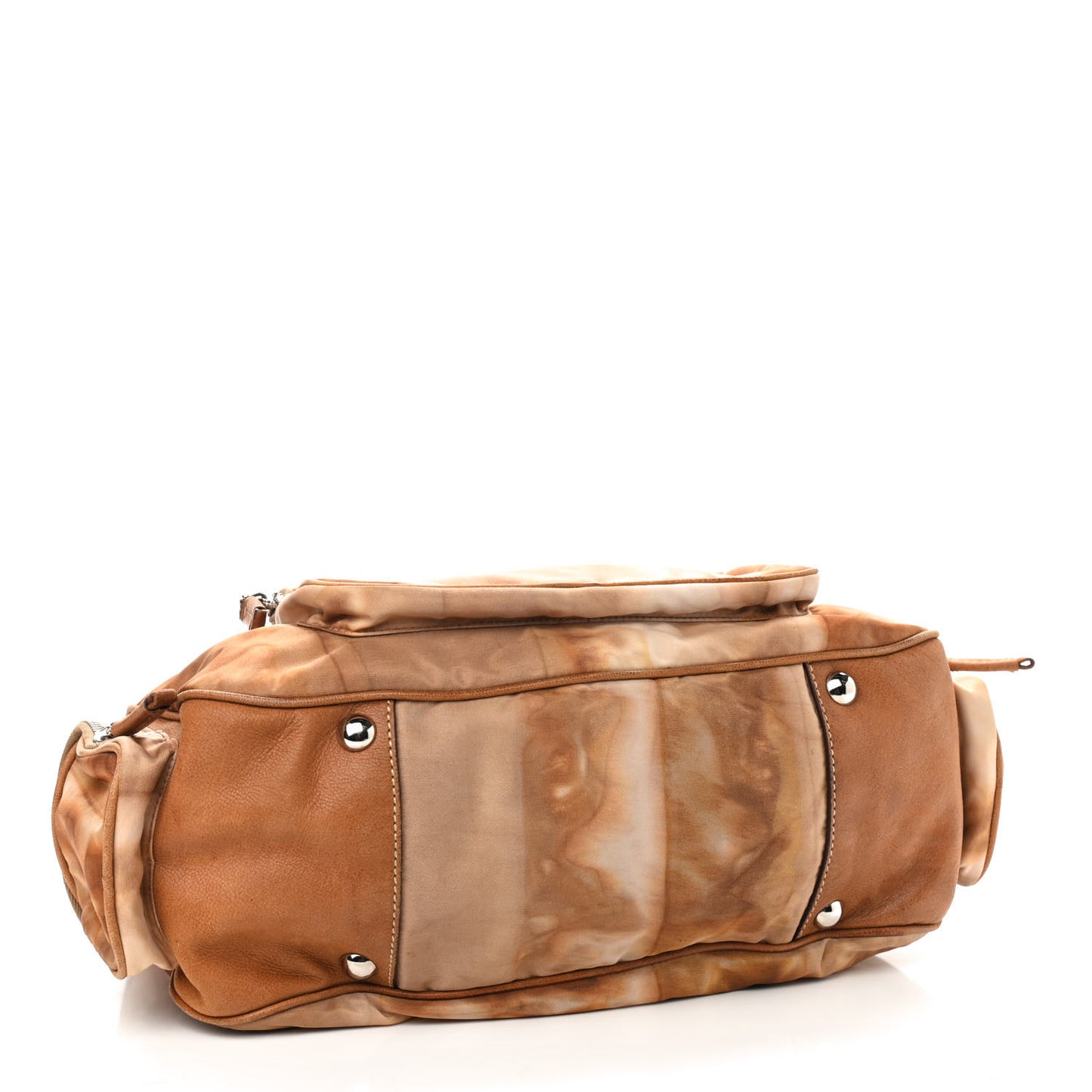 Tessuto Nylon Legno Ombre Shoulder Bag Brown