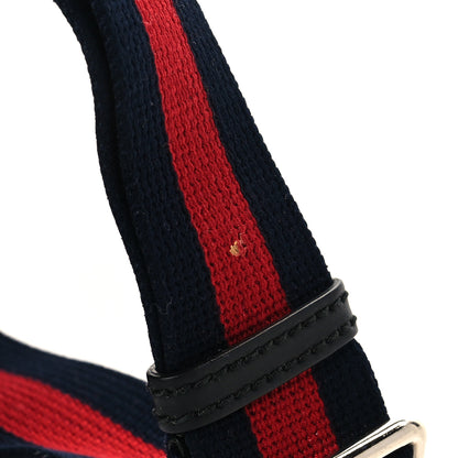 Gucci GG Supreme Monogram Web Small Flat Messenger Bag Black Grey 7 of 8