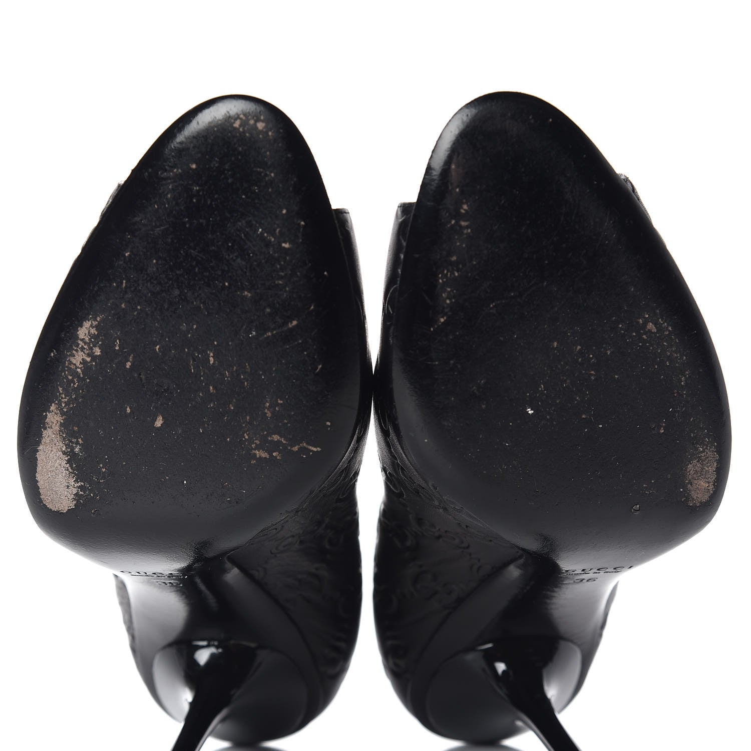 Gucci Guccissima GG Peep Toe Heels 36 Black 11 of 11