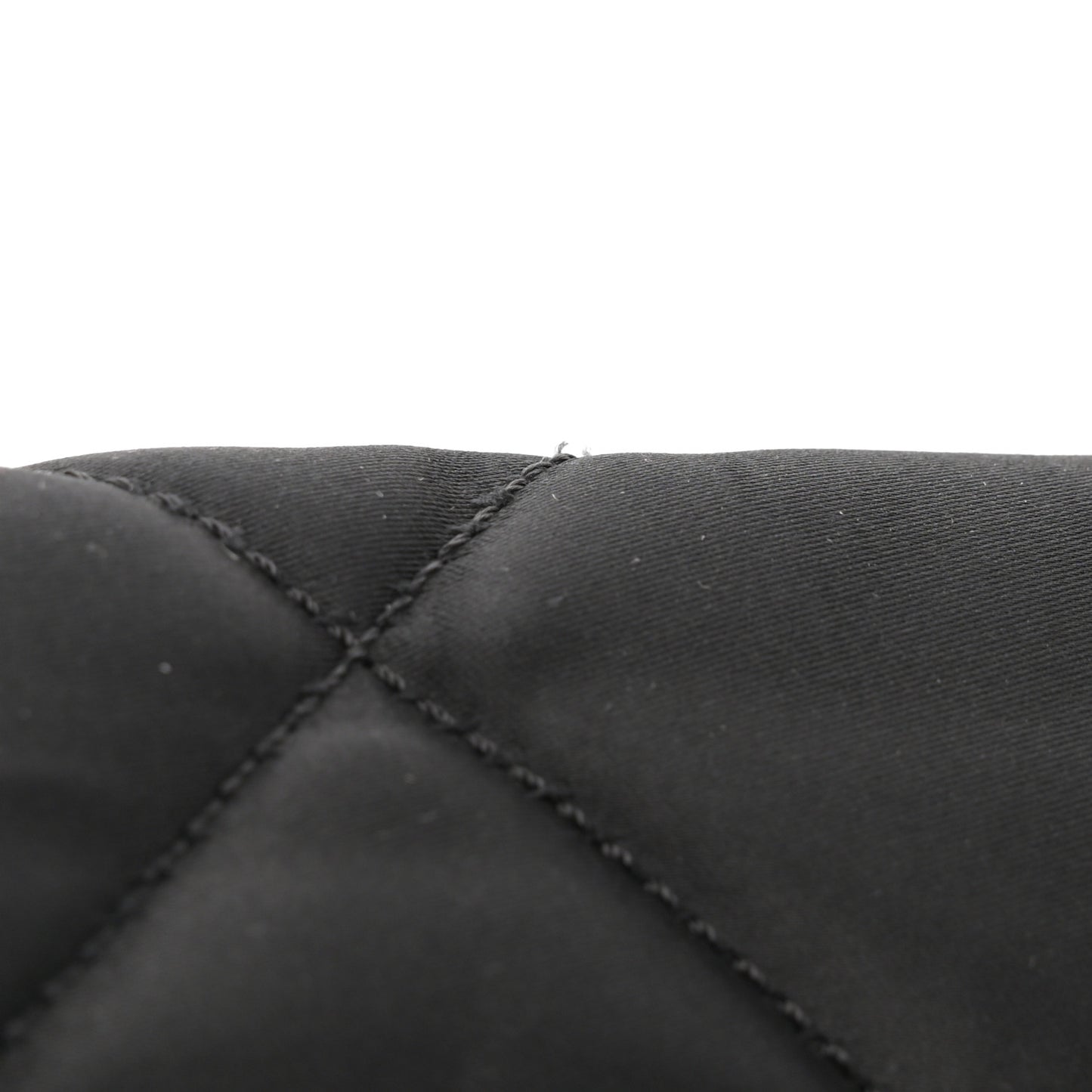 Satin Quilted Large Chain All Over Flap Bag Black Black