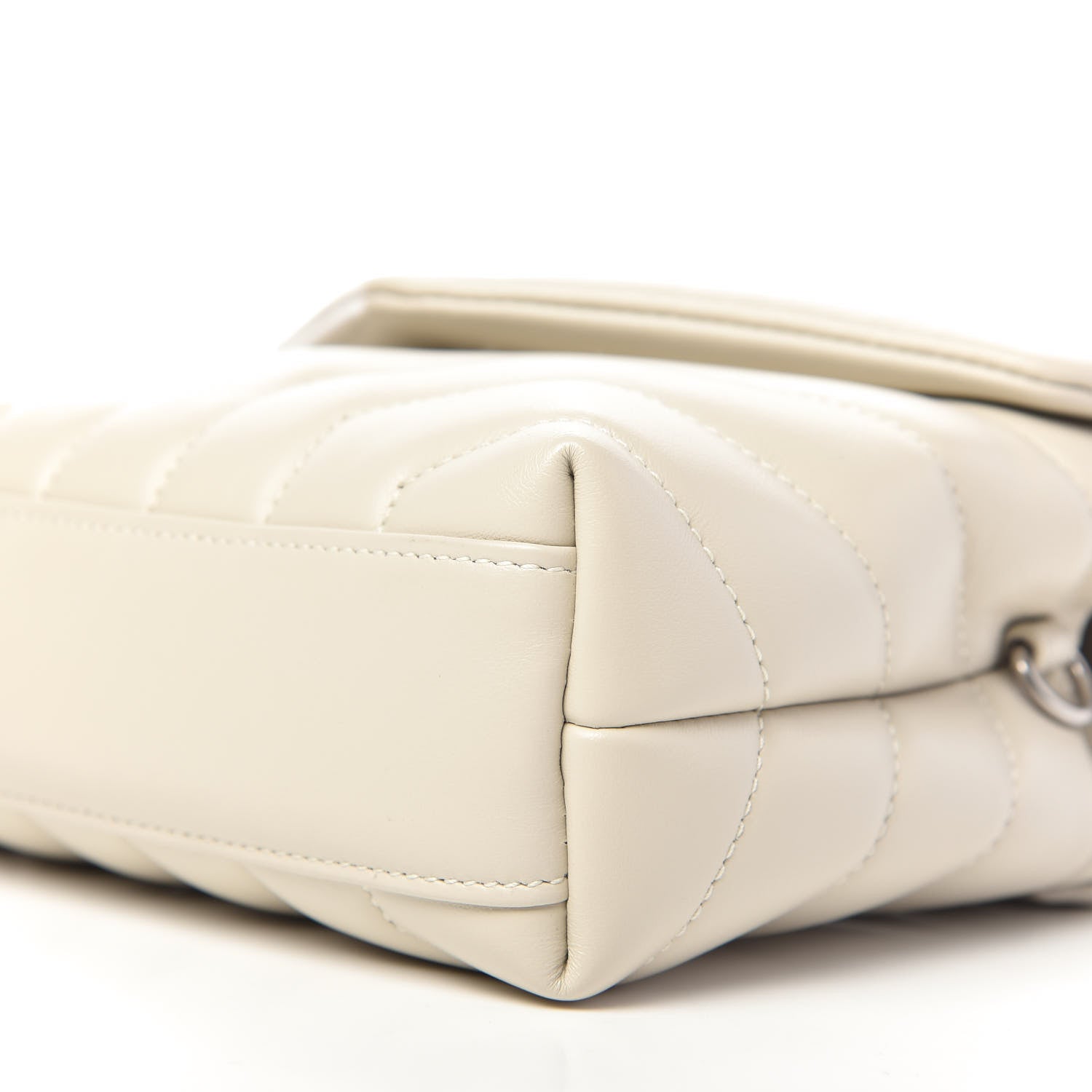 Saint Laurent Calfskin Y Quilted Monogram Toy Loulou Crossbody Bag Ivory 7 of 10