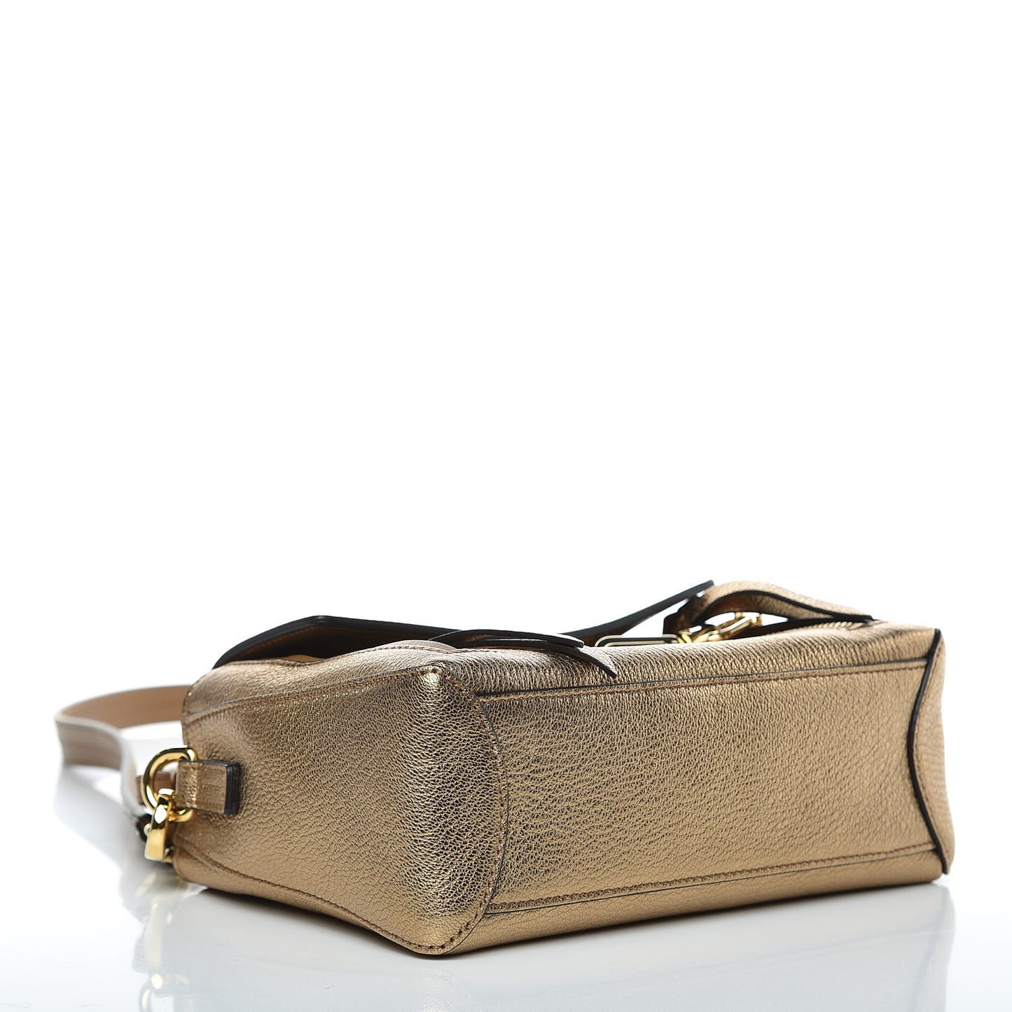 Metallic Calfskin Mini Faye Day Shoulder Bag Gold