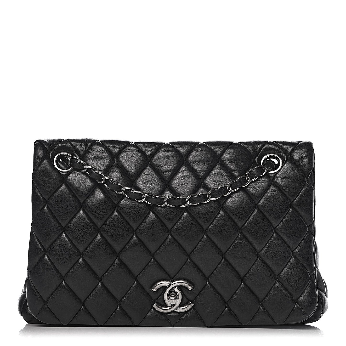 Lambskin Large New Bubble Flap Black