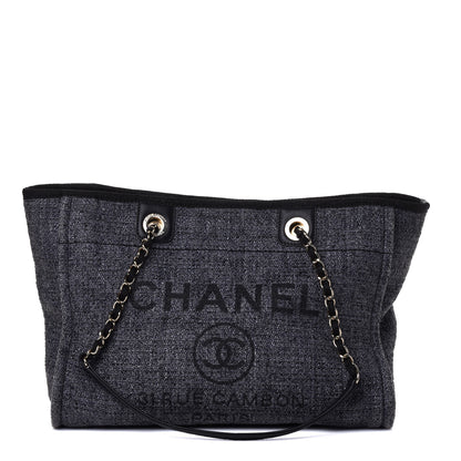 Chanel Woven Straw Raffia Small Deauville Tote Charcoal 1 of 4