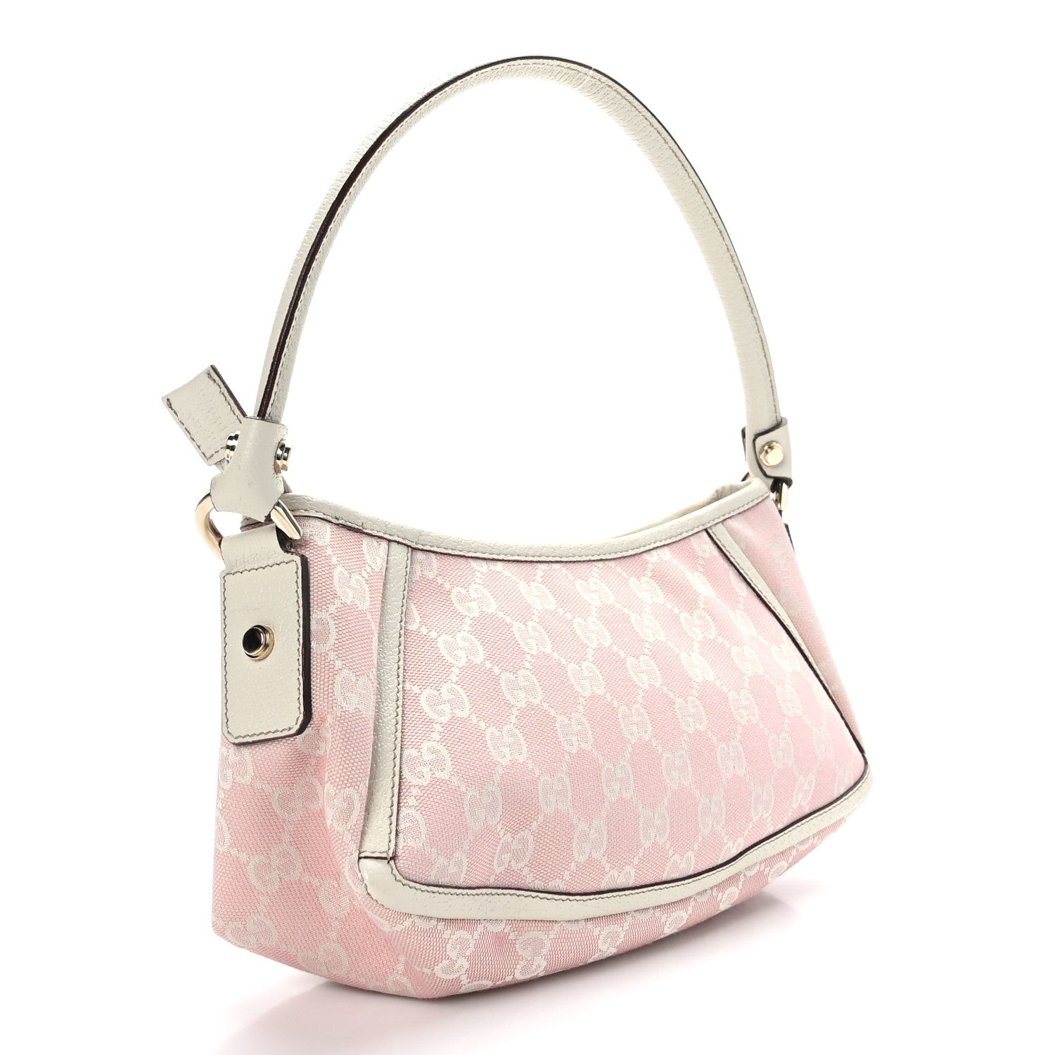 Gucci Monogram D Ring Abbey Pochette Pink White 3 of 10