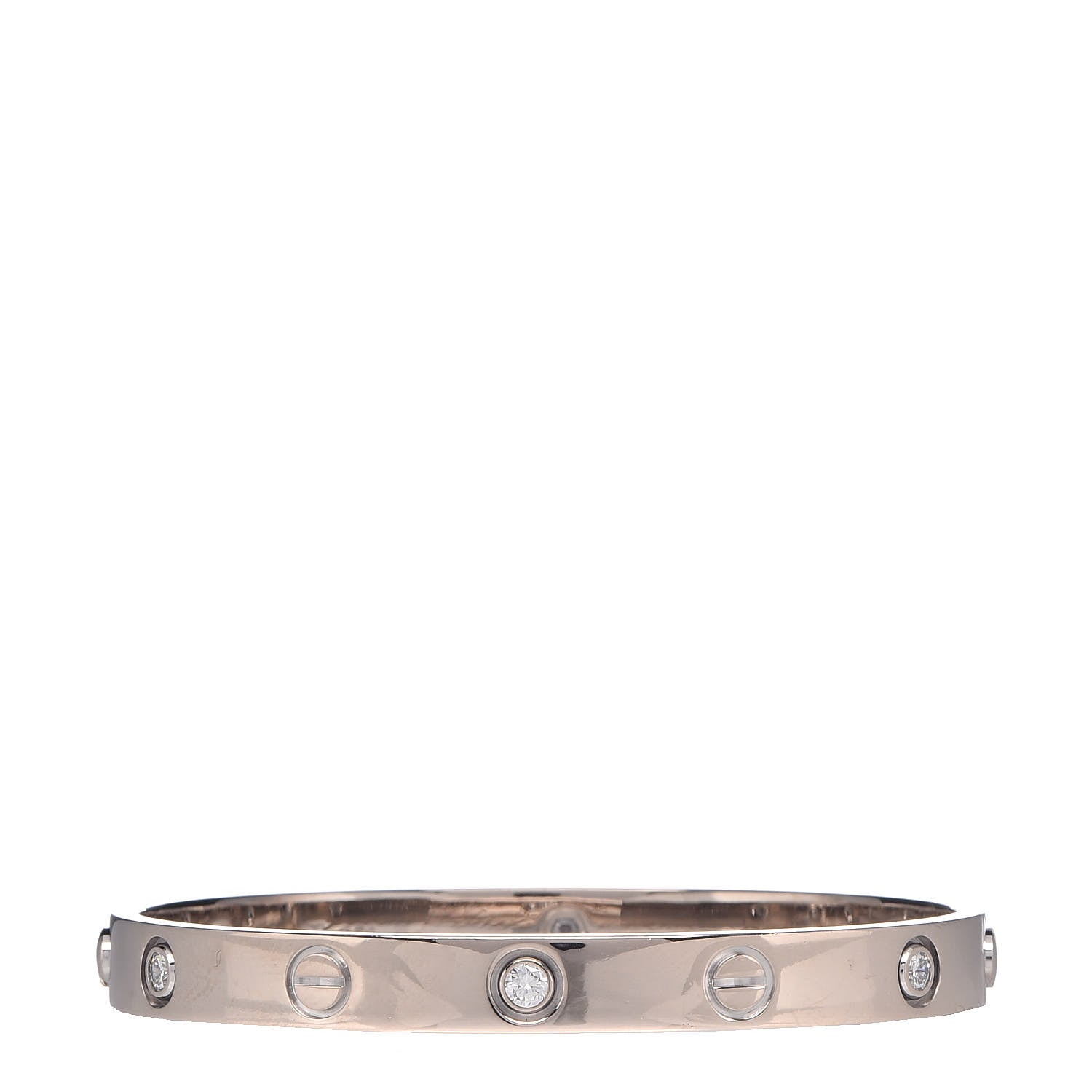 Cartier 18K White Gold 6 Diamond LOVE Bracelet 16 3 of 7