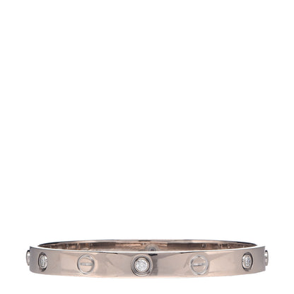 Cartier 18K White Gold 6 Diamond LOVE Bracelet 16 3 of 7