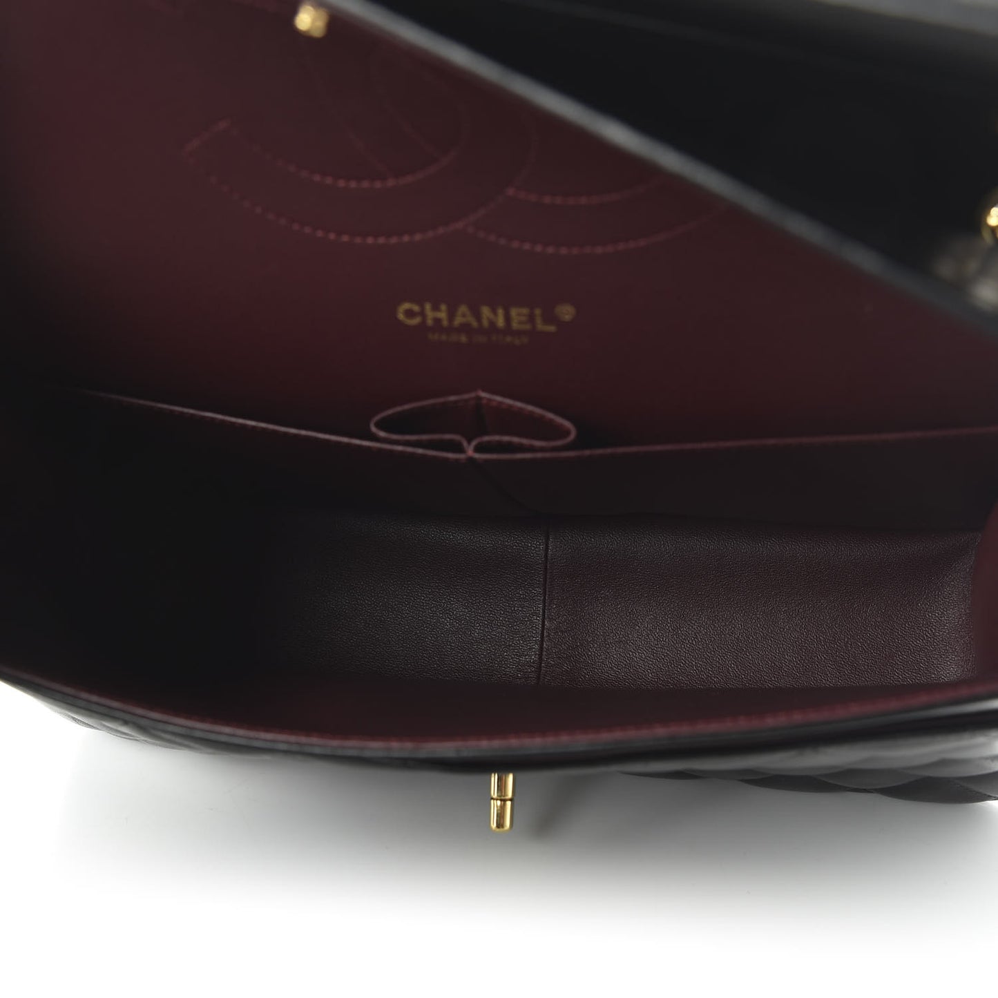 Lambskin Quilted Jumbo Double Flap Black