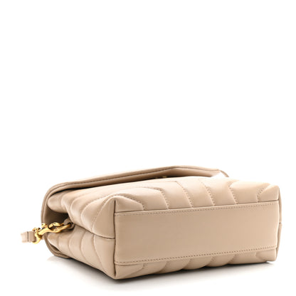 Saint Laurent Calfskin Y Quilted Monogram Toy Loulou Crossbody Bag Latte 4 of 11